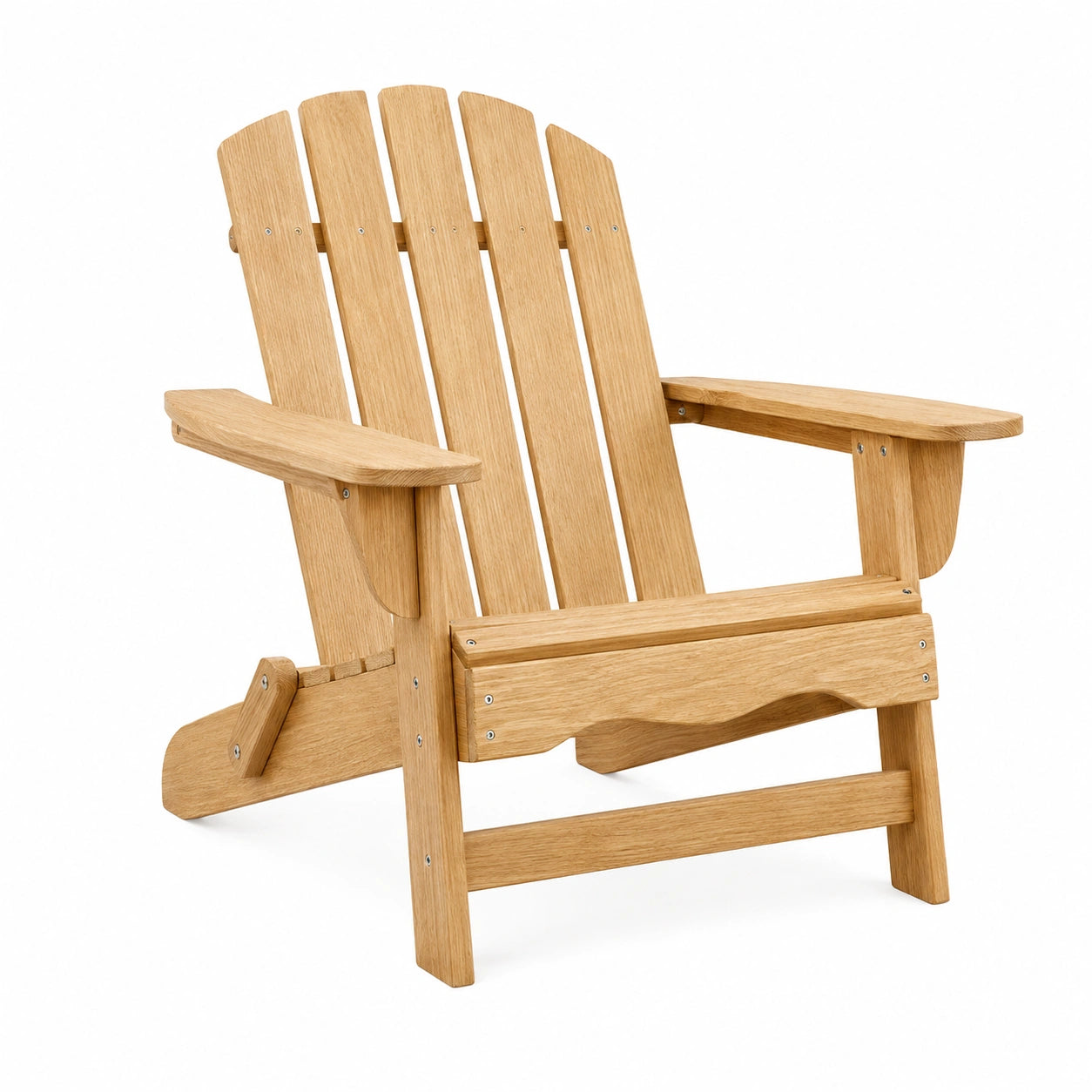 Adirondack Gartenstuhl 83 x 76 x 98 cm aus Eichenholz natur mit hoher Rückenlehne