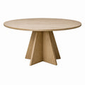 Runder Esstisch 120 cm Holz Natur - Mittelfuß Tisch für Esszimmer