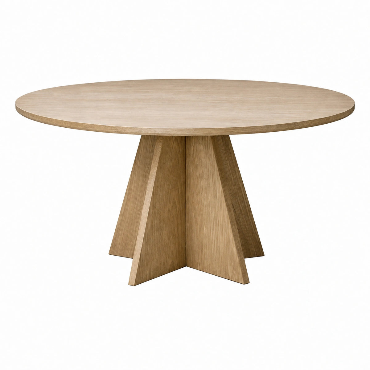 Runder Esstisch 120 cm Holz Natur - Mittelfuß Tisch für Esszimmer